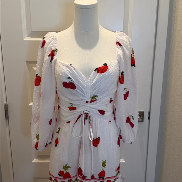 FARM Rio White Fruits Long Dress Size S - Picture 6 of 11